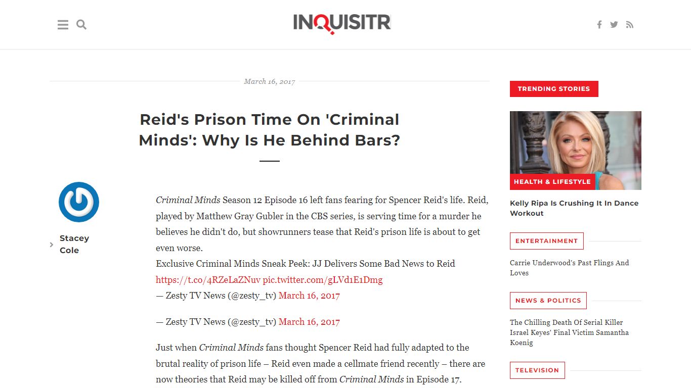Reid's Prison Time On 'Criminal Minds': Why Is He Behind Bars?
