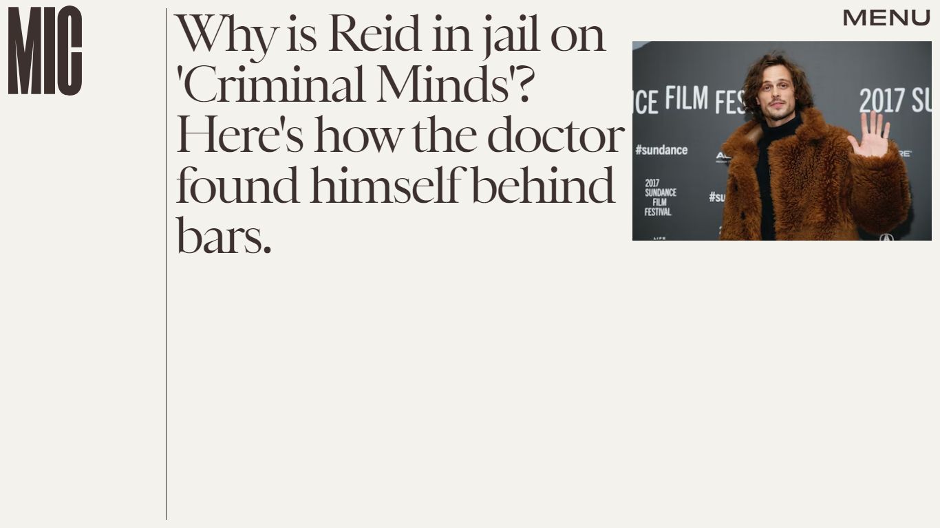 Why is Reid in jail on 'Criminal Minds'? Here's how the doctor found ...